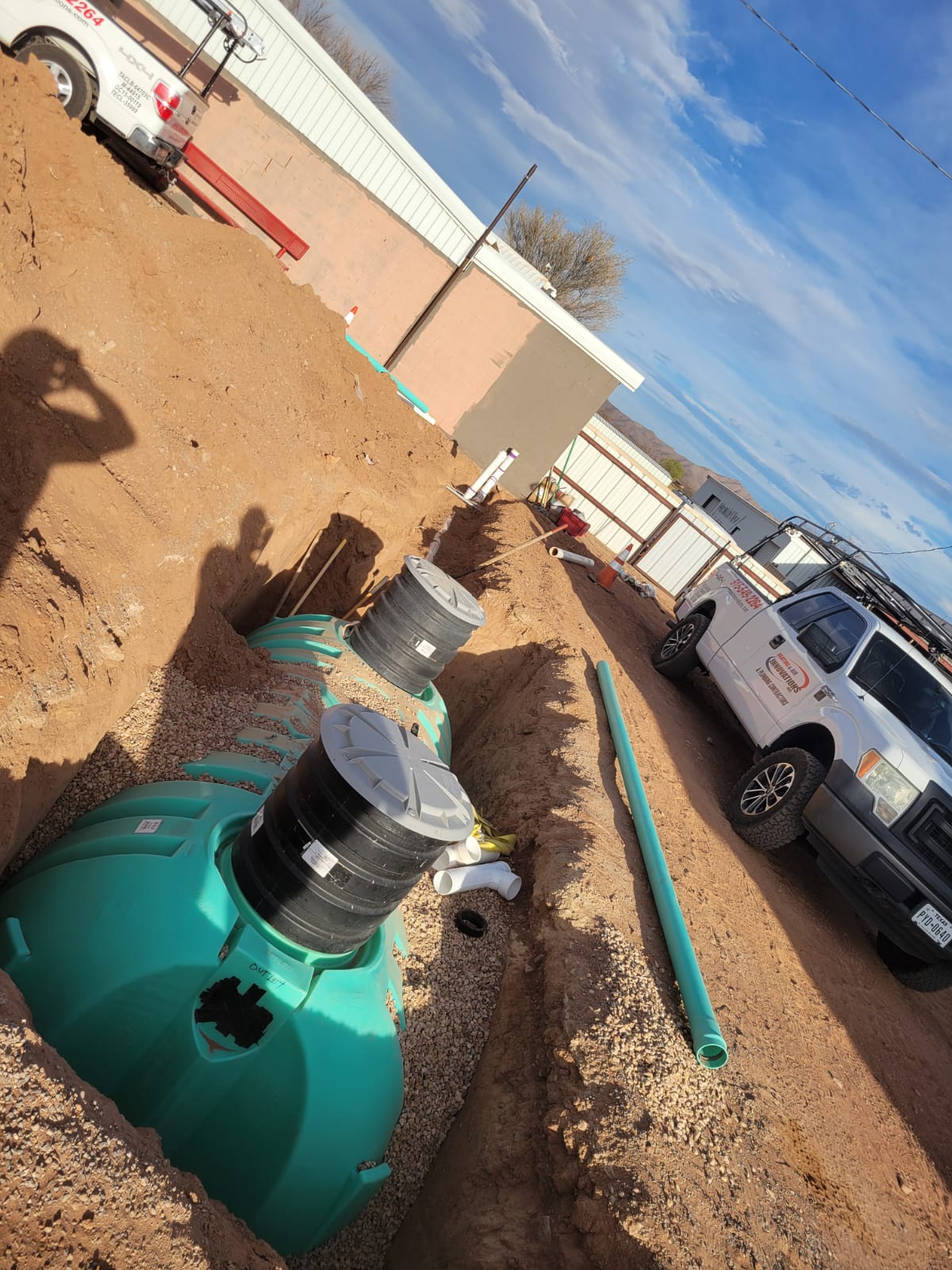 Plumbing excavation work in progress